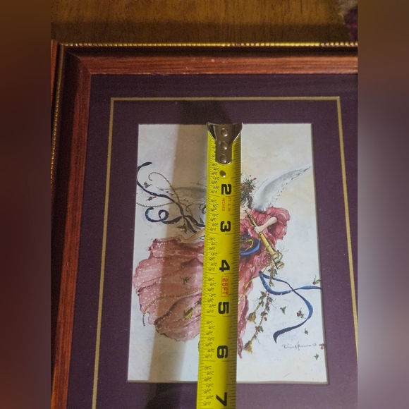 Set of 2 Vintage Framed Watercolor Prints by Peggy Reimel Abrams W/Angels - Picture 8 of 13